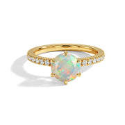 Round Opal Solitaire Ring