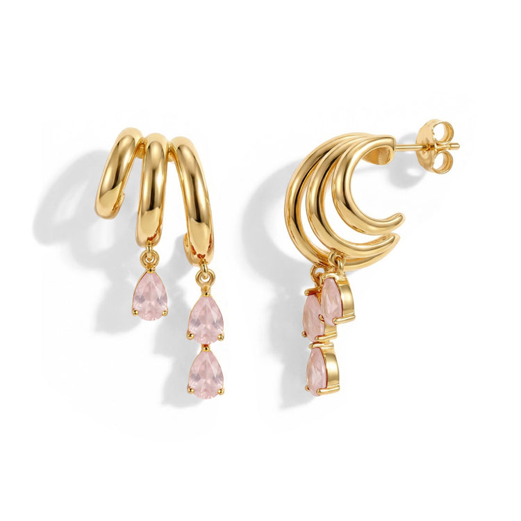 Rose Quartz Dangle Earrings