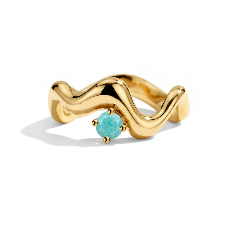 Wave-Twisted Amazonite Ring