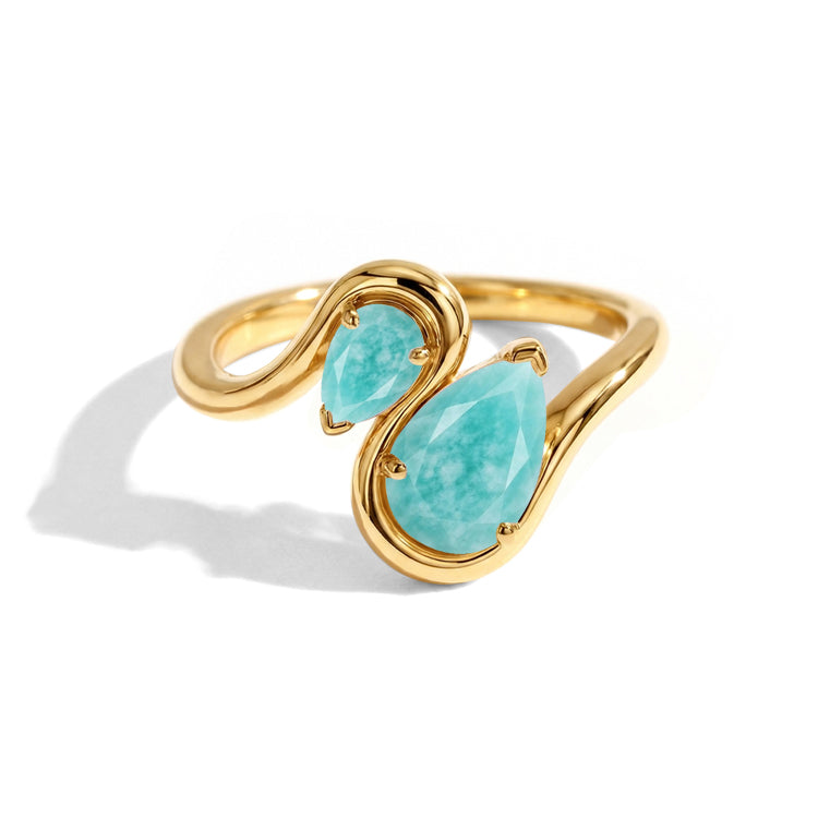 Amazonite Twisted Statement Ring