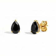 Pear-shaped Black Onyx Earrings