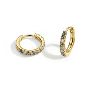 Classic Moss Agate Huggies Earrings