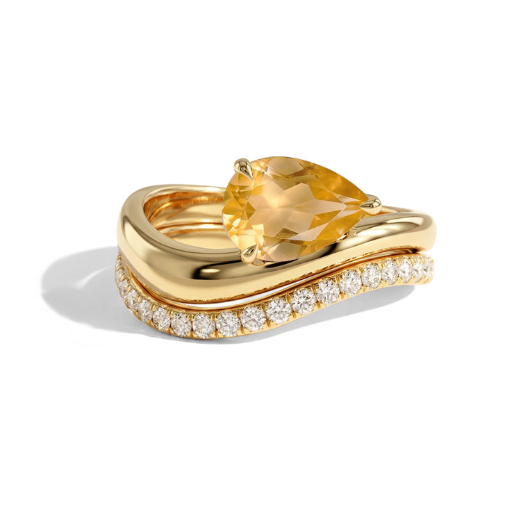 Citrine Statement Ring Set