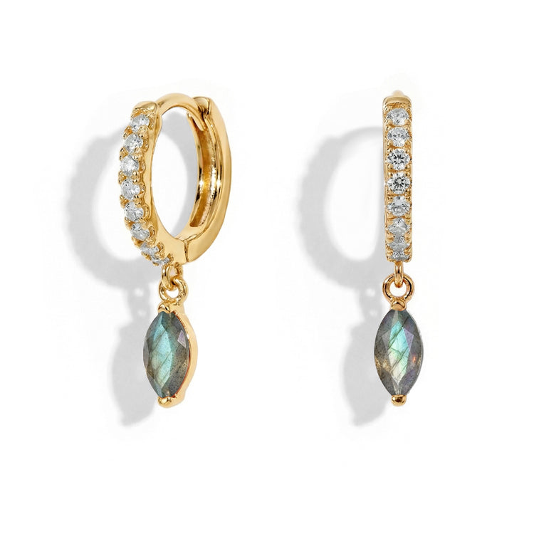 Hoops Earrings - Labradorite Marquise