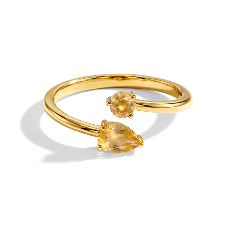Citrine Open Cuff Ring