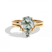 Moss Agate Stacking Ring Set