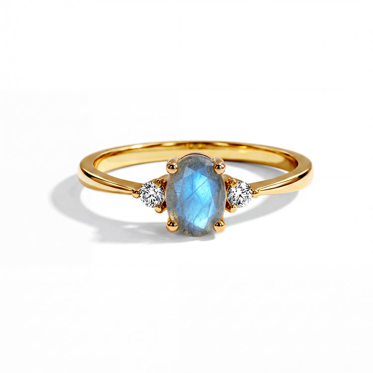 Labradorite Simple Oval Ring