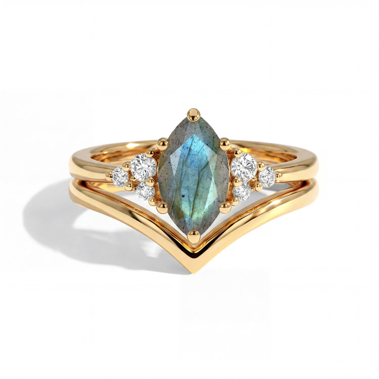 Marquise Labradorite Ring Set