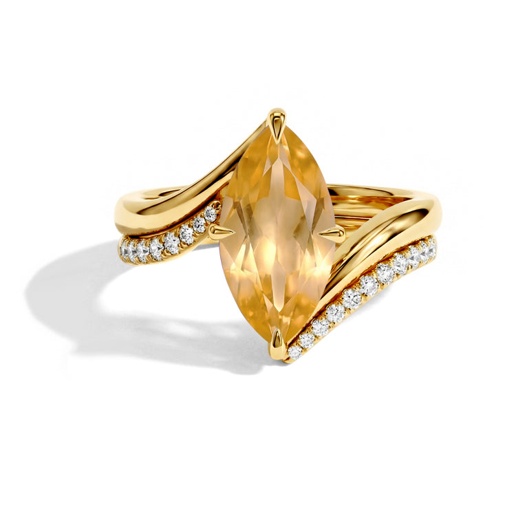 Marquise Cut Citrine Ring Set