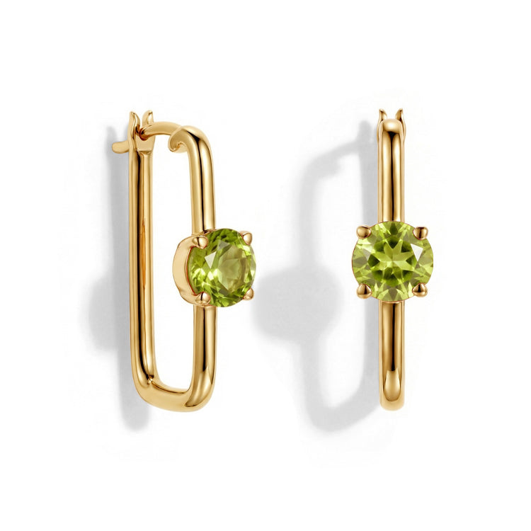 Large Peridot Hoop Earrings