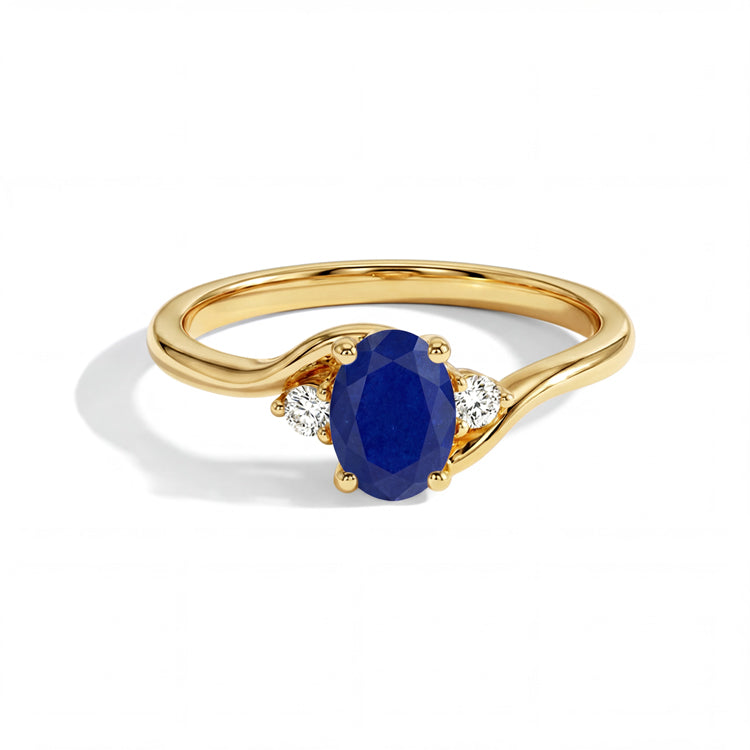 Cross-Twisted Lapis Lazuli Ring
