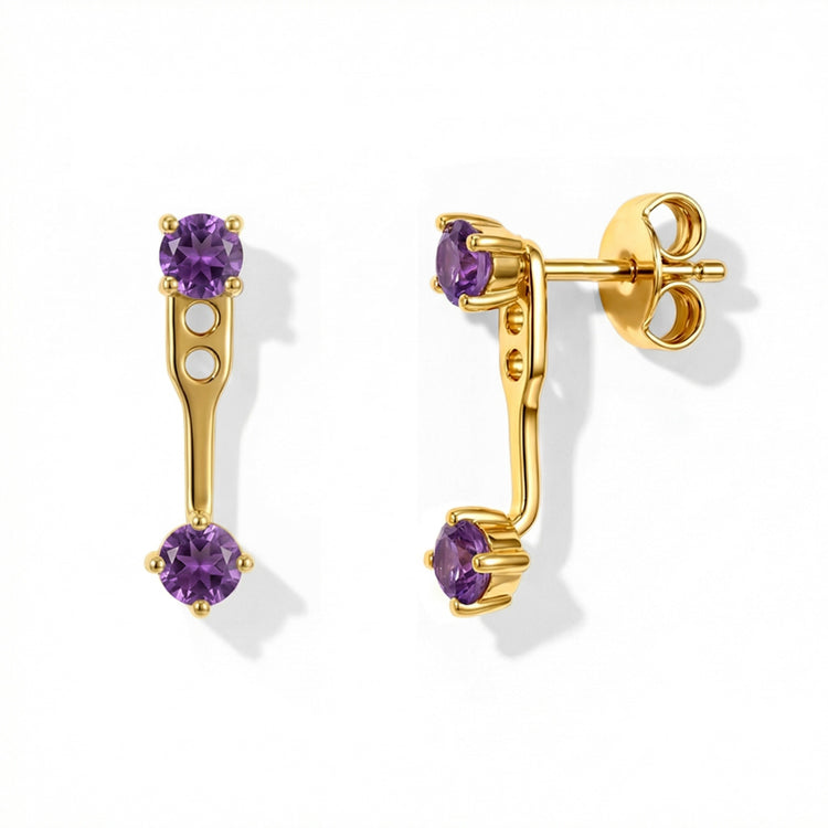 Amethyst Earrings - Front & Back