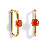 Large Carnelian Hoop Earrings