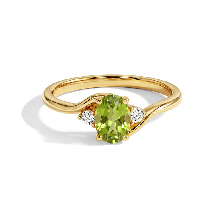 Cross-Twisted Peridot Ring