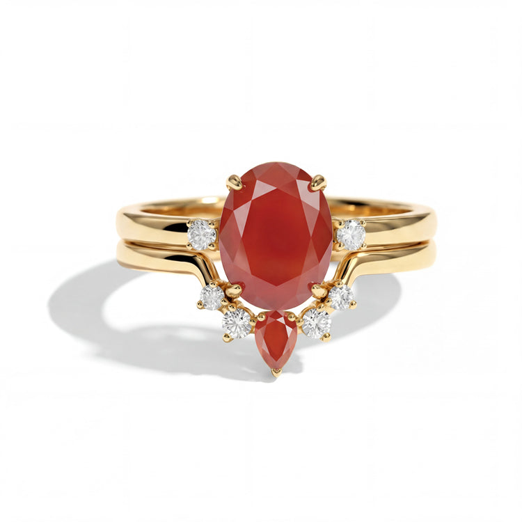 Carnelian Stacking Ring Set
