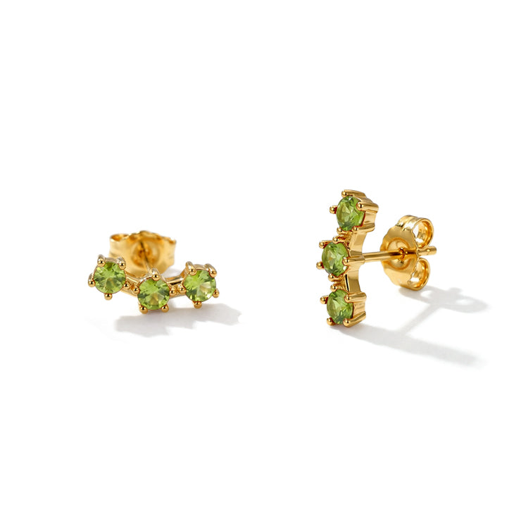 Peridot Stud Earrings - Stackable