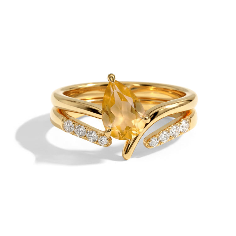 Citrine Double Statement Ring