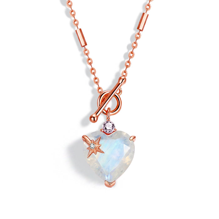 Attracting Love - Heart Moonstone Necklace