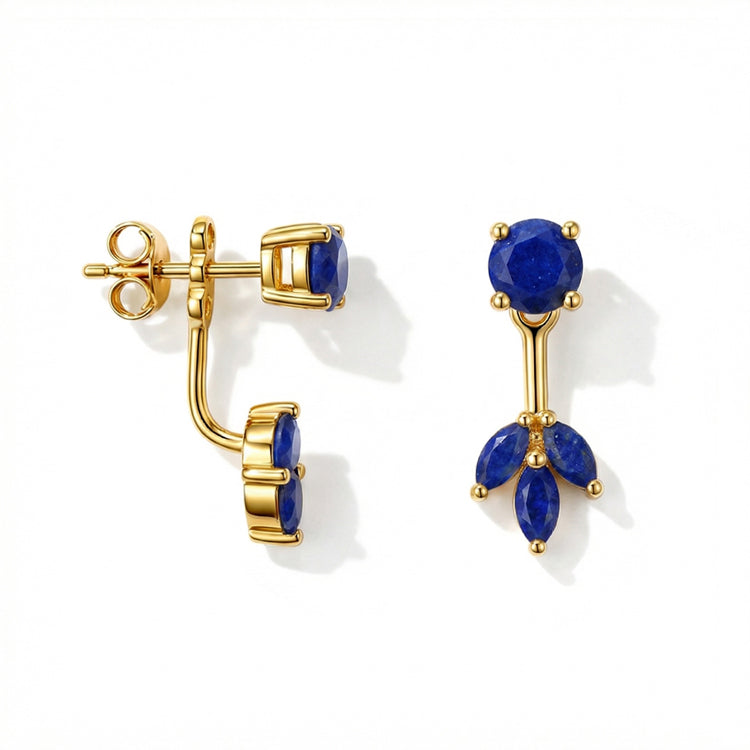 Lapis Lazuli Earrings - Front & Back