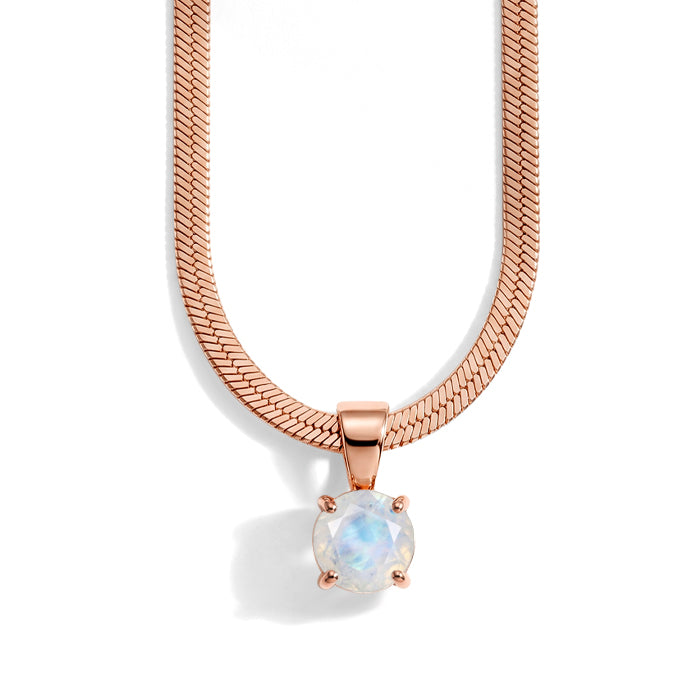 Moonstone Necklace - Snake Chain