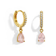 Rose Quartz Hoop Earrings