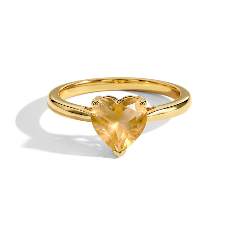 Gothic Citrine Heart Ring