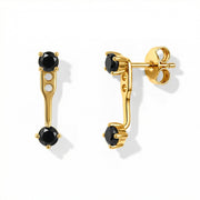 Black Onyx Earrings - Front & Back