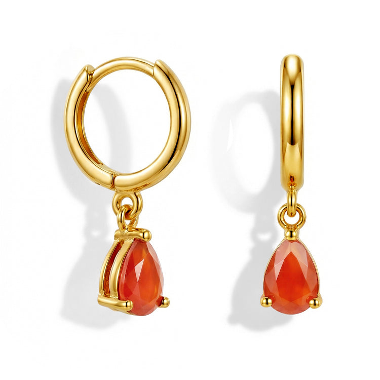 Carnelian Hoop Earrings