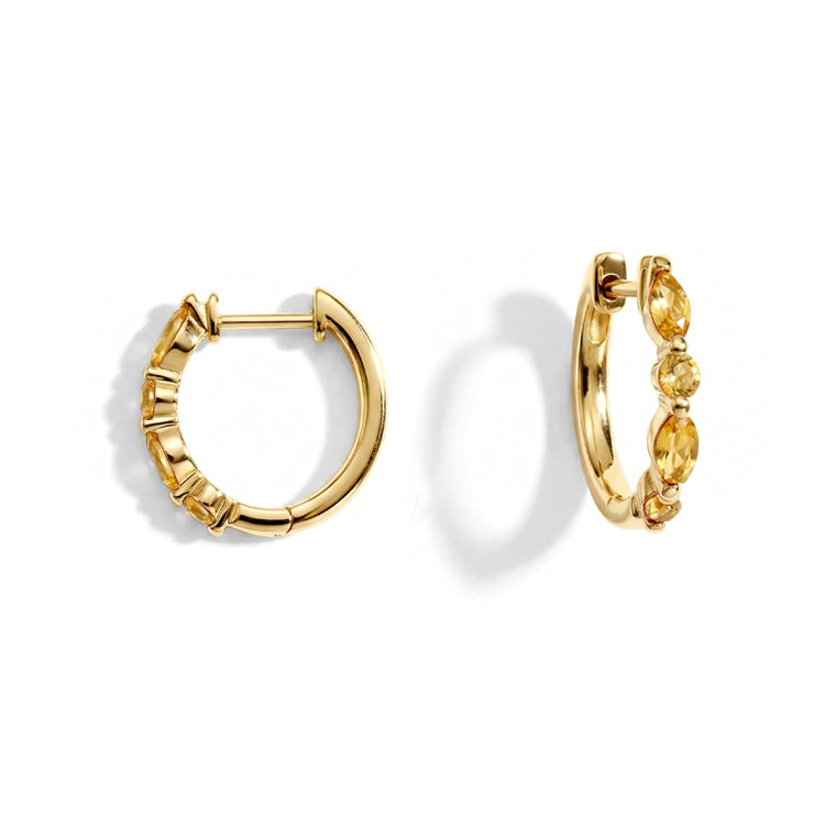 Citrine Huggies Earrings - Elegant
