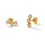 Rose Quartz Stud Earrings - Stackable