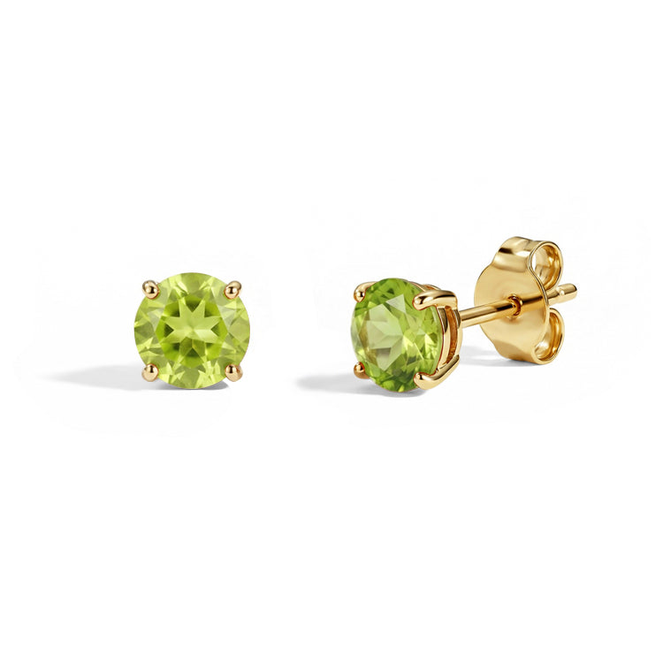 Peridot Round Stud Earrings