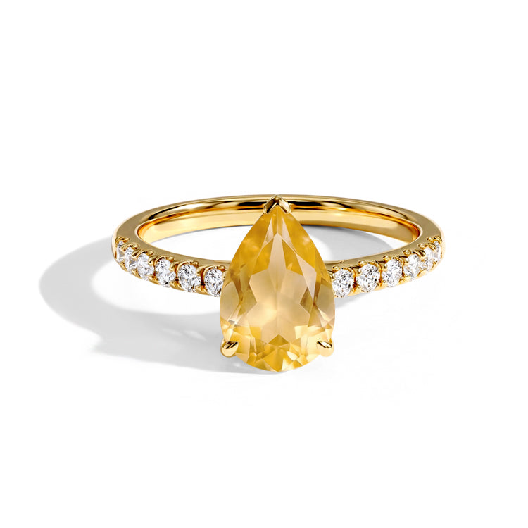 Teardrop Citrine Promise Ring