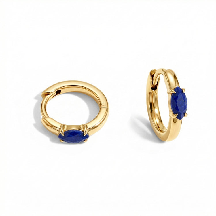 Huggies Lapis Lazuli Earrings - Marquise