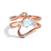 Twisted Statement Moonstone Rings Set