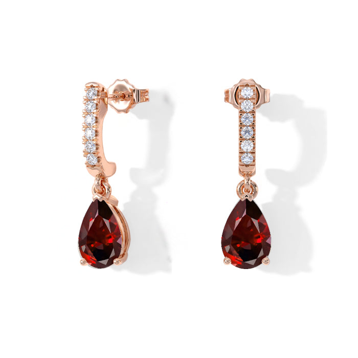 Garnet Dorp Earrings - Teardrops