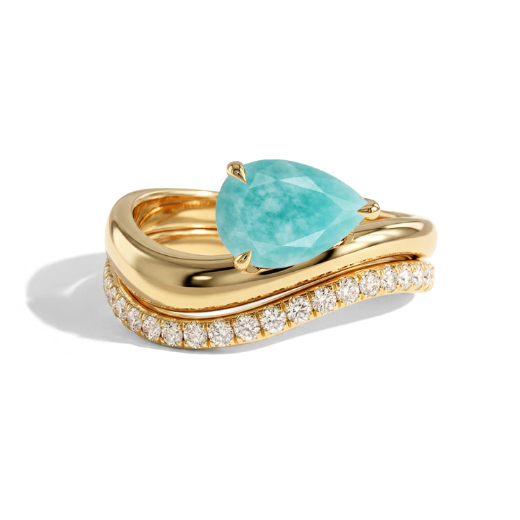 Streamlined Amazonite Double Ring Set