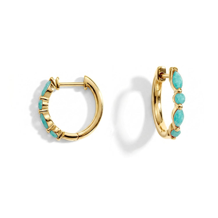 Amazonite Huggies Earrings - Elegant