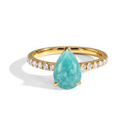 Dainty Pear Amazonite Ring