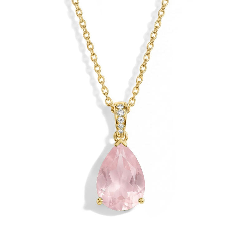 Rose Quartz Necklace - Pear