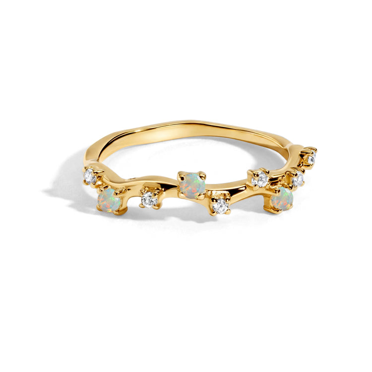 Intertwined Starlight Opal Ring
