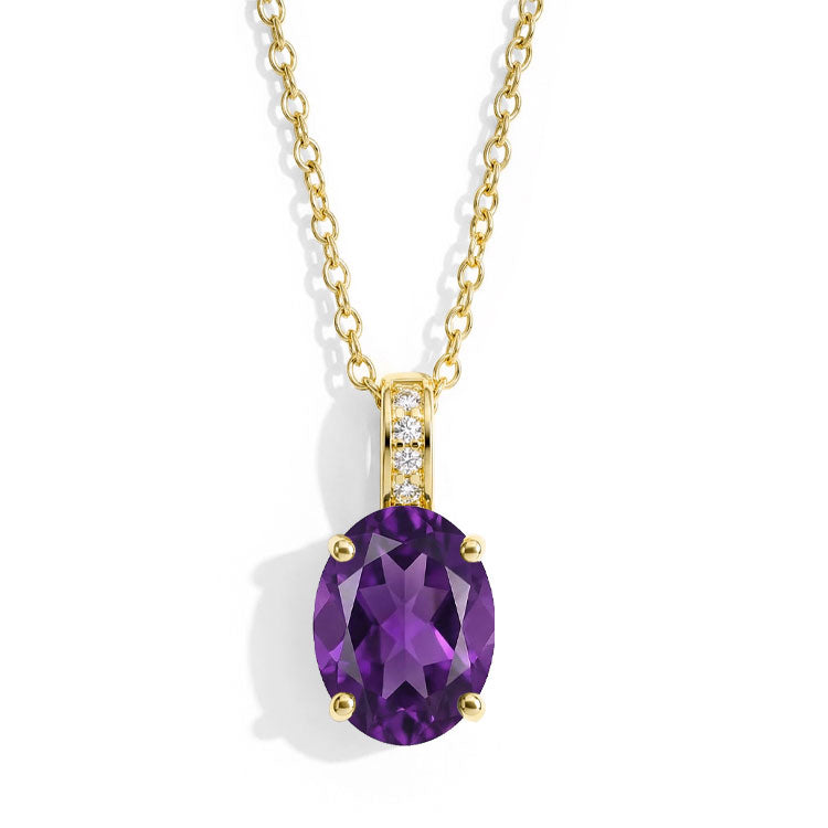 Amethyst Necklace - Oval