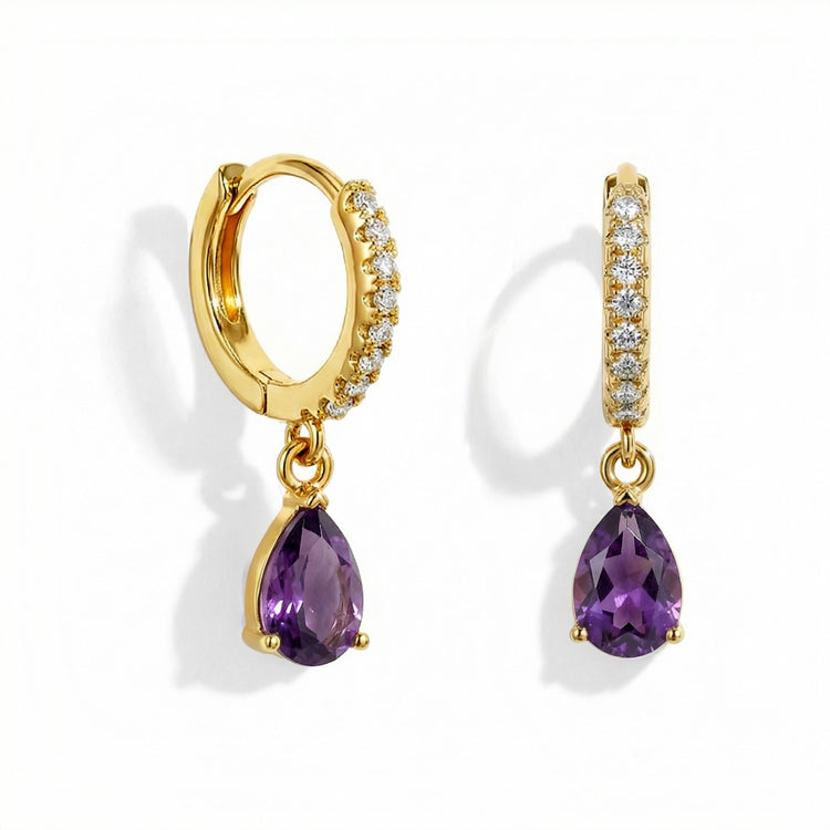 Amethyst Hoop Earrings - Wisdom