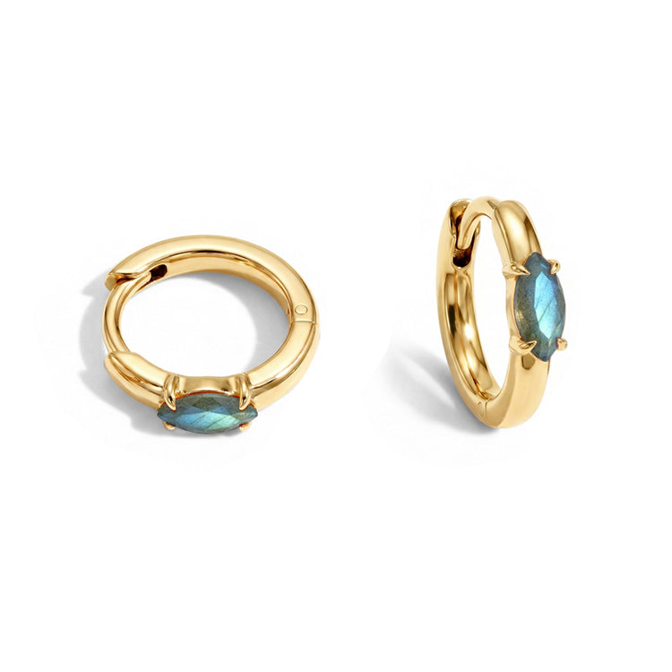 Huggies Labradorite Earrings - Marquise