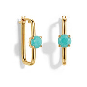 Large Amazonite Hoop Earrings