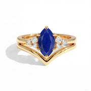 Marquise Lapis Lazuli Ring Set