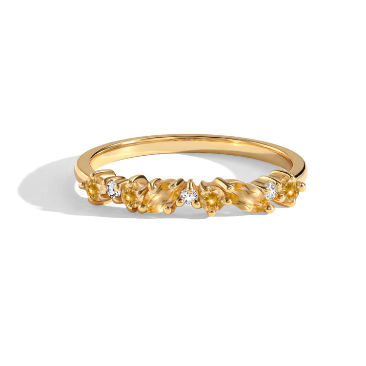 Alternating Citrine Stacking Ring