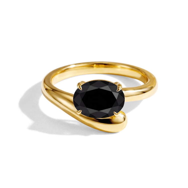 Curved Black Onyx Statement Ring