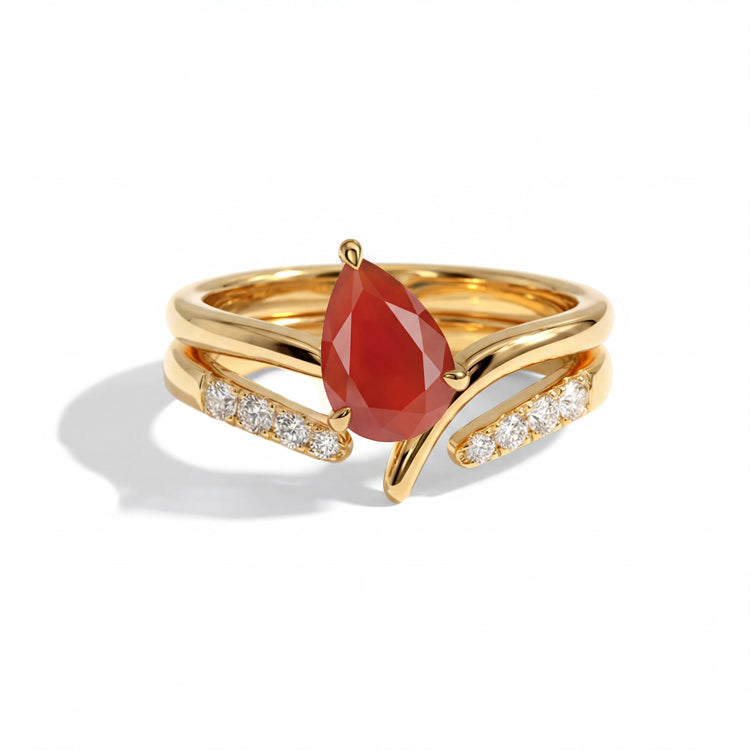 Carnelian Double Statement Ring