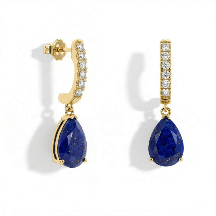 Lapis Lazuli Dorp Earrings - Teardrops