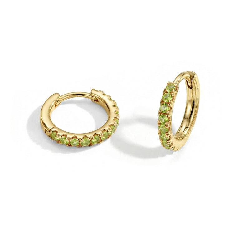 Classic Peridot Huggies Earrings